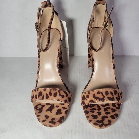 The Drop Rebecca Leopard Print Open Toe 4" Block Heel Sandals Size 6.5 - Picture 2 of 9